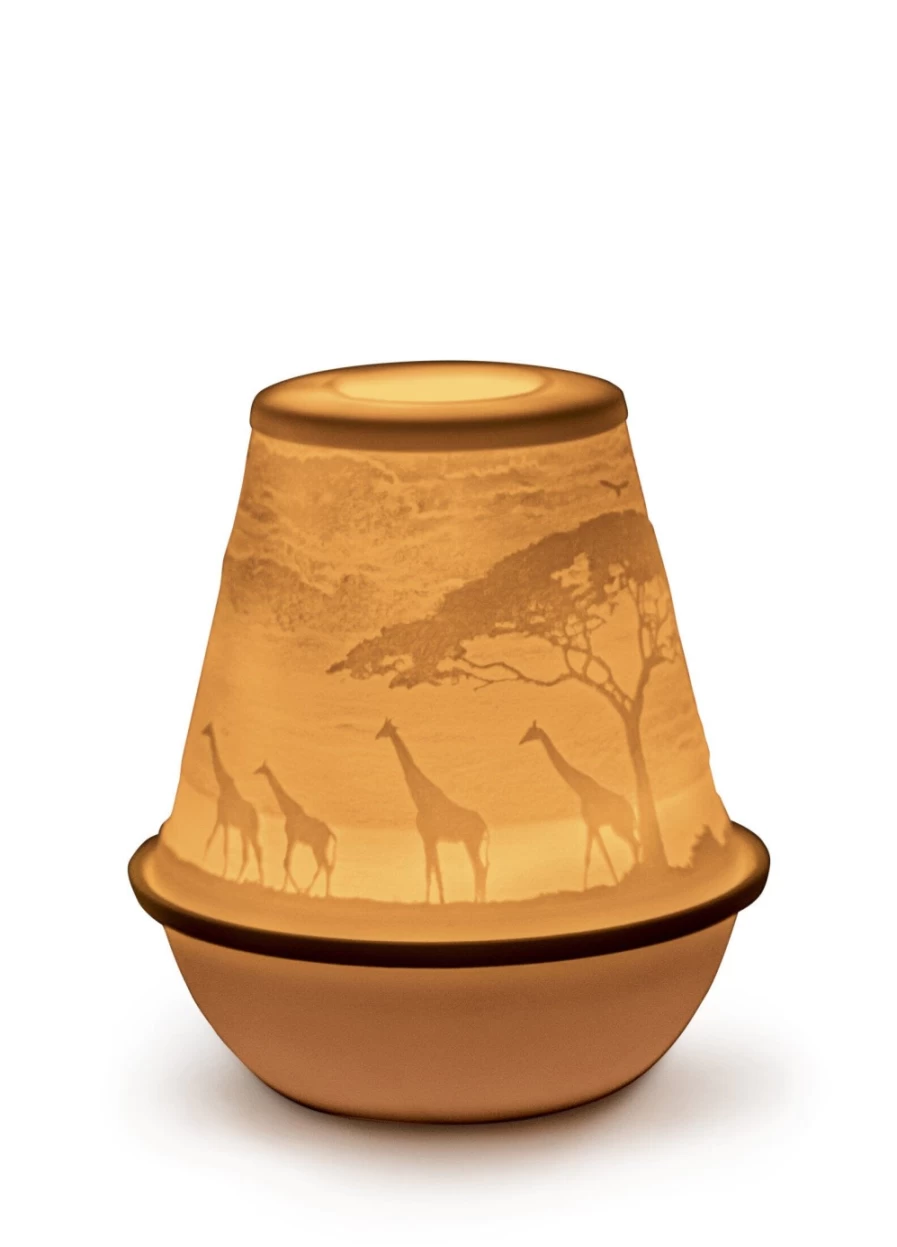 Lladró African Savannah Lithophane Art Piece - Handcrafted Porcelain Decor