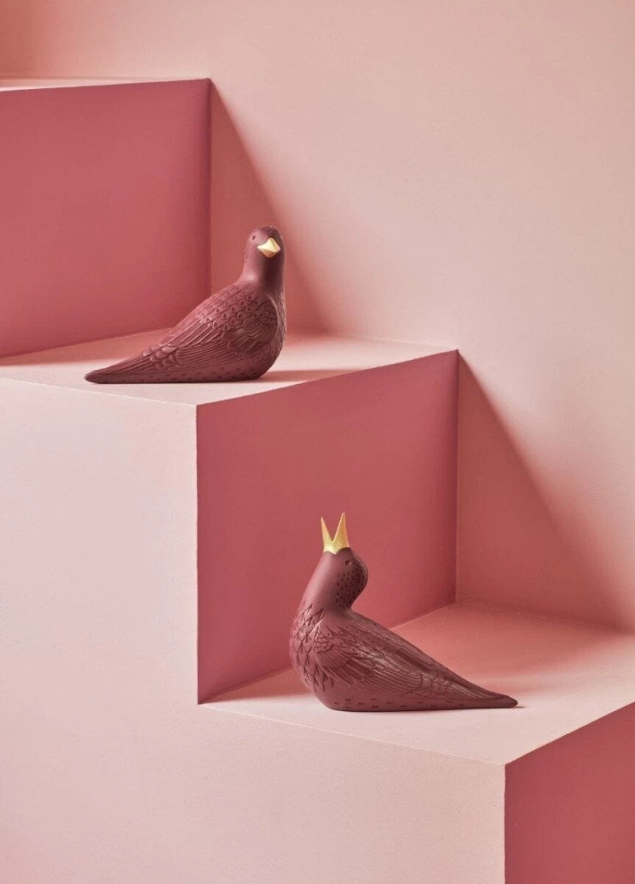 Lladró Starling II Purple Porcelain Figurine - Collectible Bird Statue