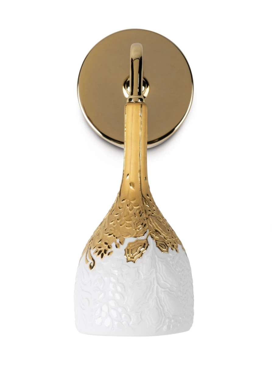 Lladró White and Gold Wall Sconce – Elegant Naturofantastic Lighting for Home Decor (US)