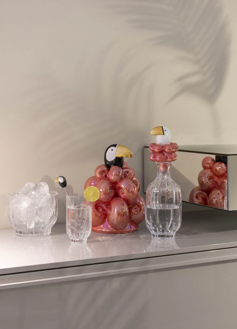 Lladró Toucan Crystal Tall Glass – Handcrafted Art Glass Collectible