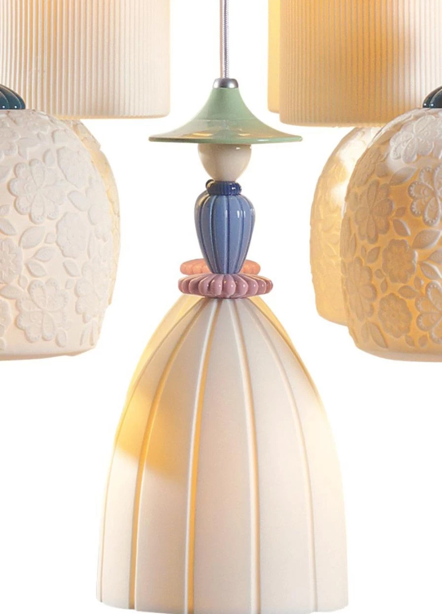 Lladró Mademoiselle 24-Light Blossom Chandelier – Elegant Floral Crystal Ceiling Light for Dining Room