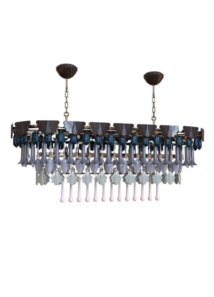 Lladró Winter Seasons Oval Chandelier 150cm Elegant Crystal Ceiling Light Fixture