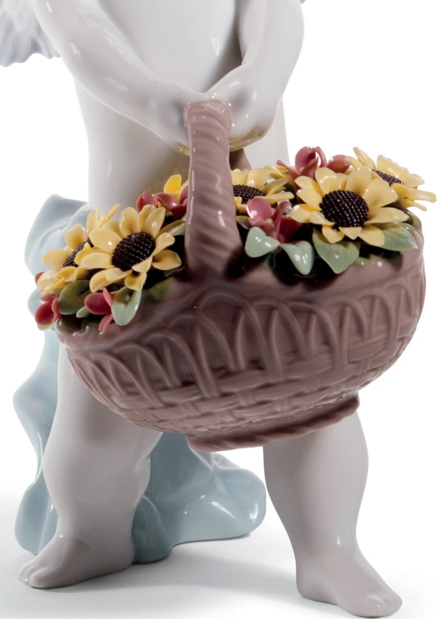 Lladró 60th Anniversary Heaven's Harvest Angel Figurine - Collectible Porcelain Sculpture
