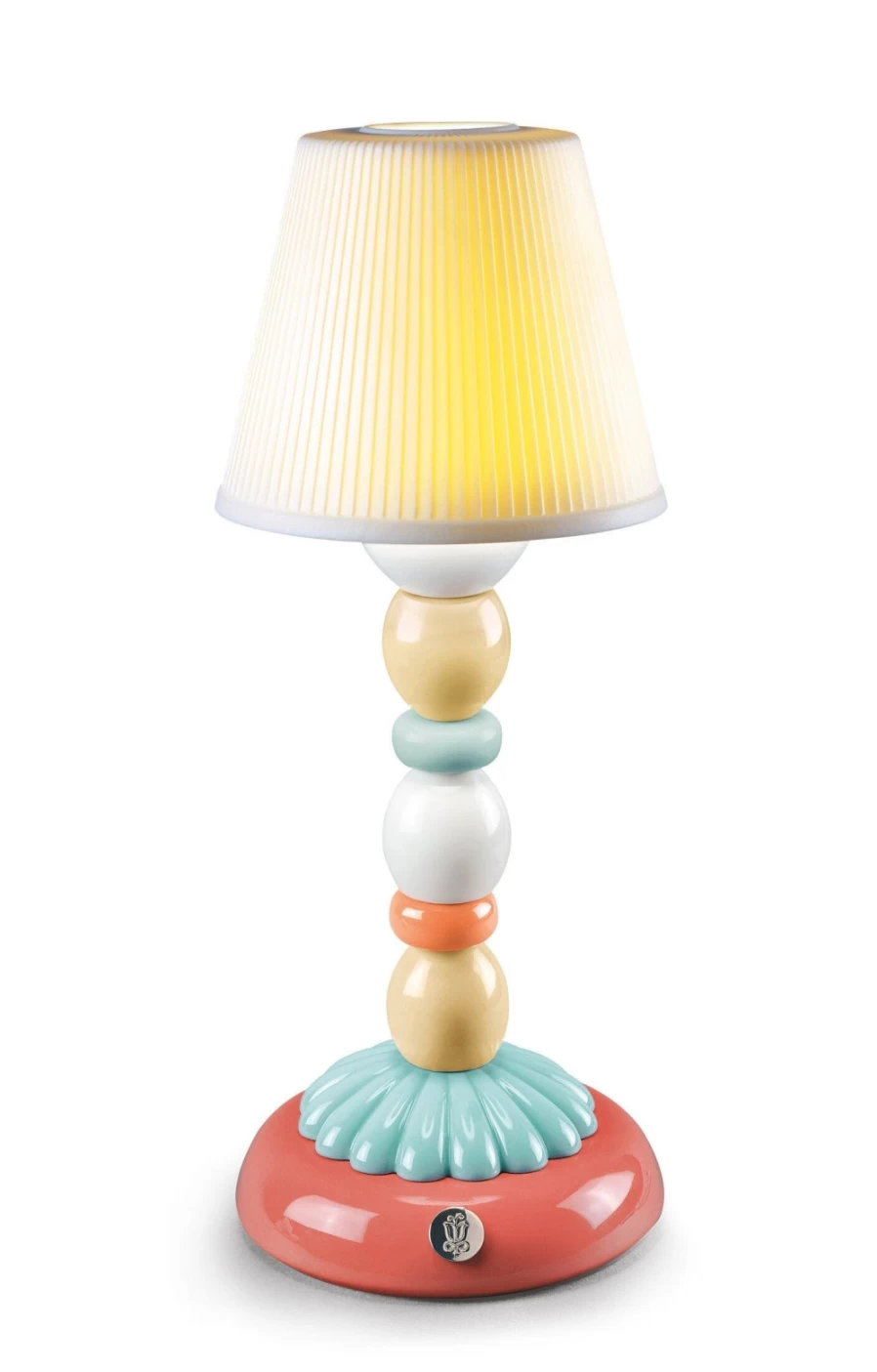 Lladró Pale Blue Palm Firefly Table Lamp – Handcrafted Ceramic Lighting Decor