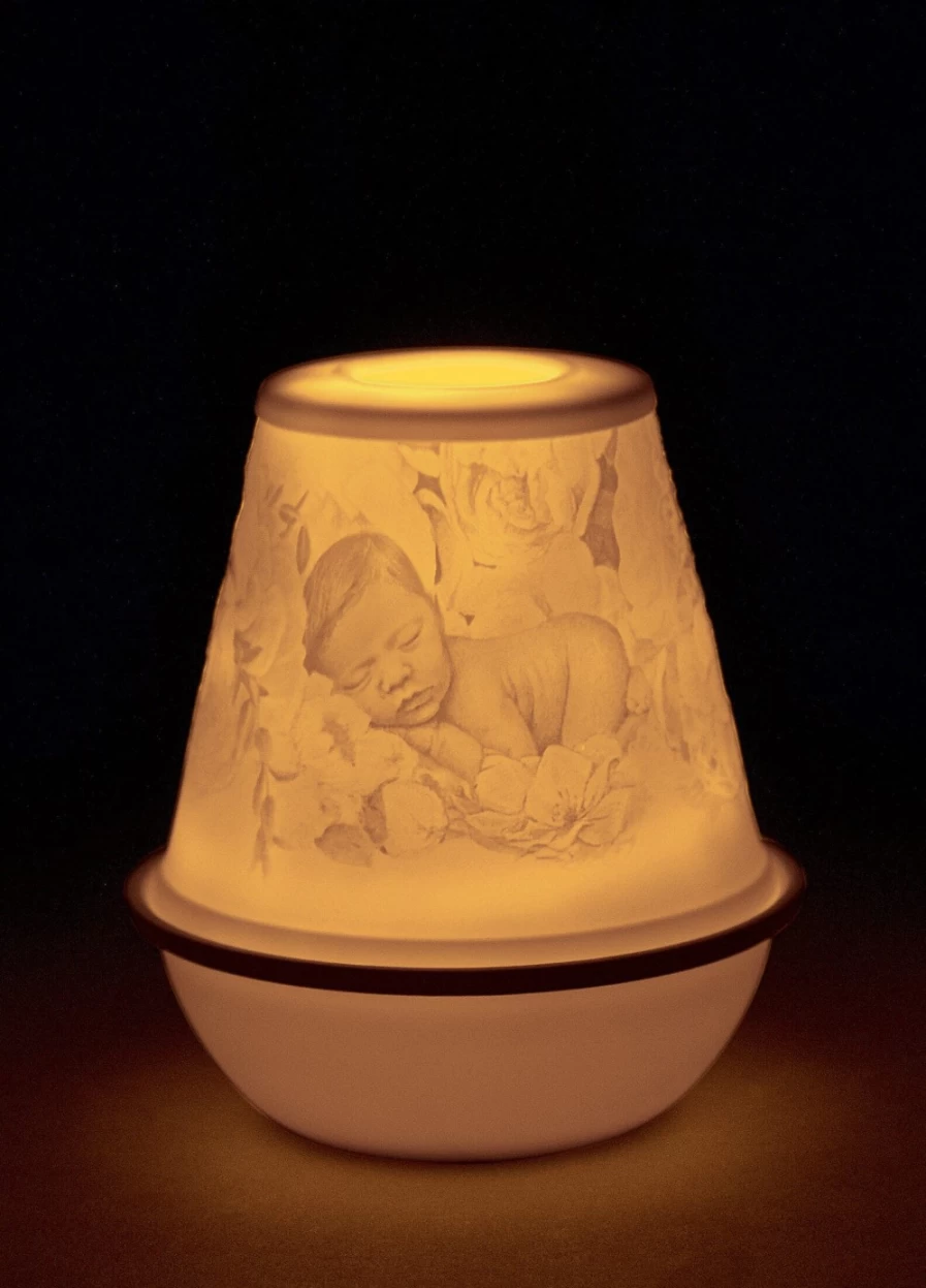Lladró New Baby Lithophane - Handcrafted Porcelain Night Light for Nurseries