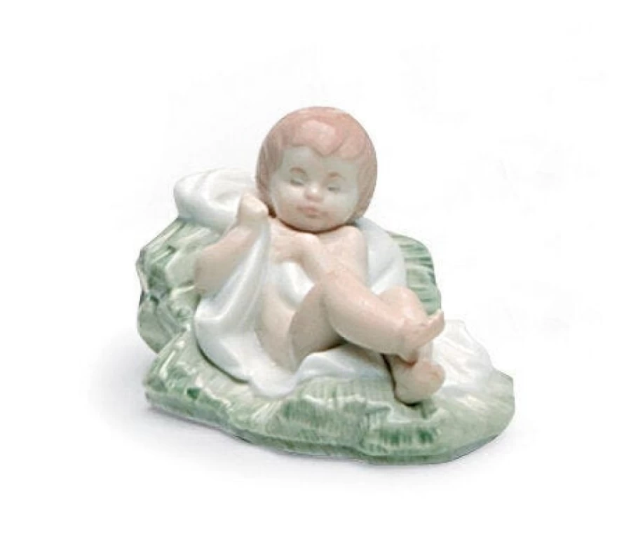 Lladró Baby Jesus Nativity Figurine - Handcrafted Porcelain Christmas Creche Statue