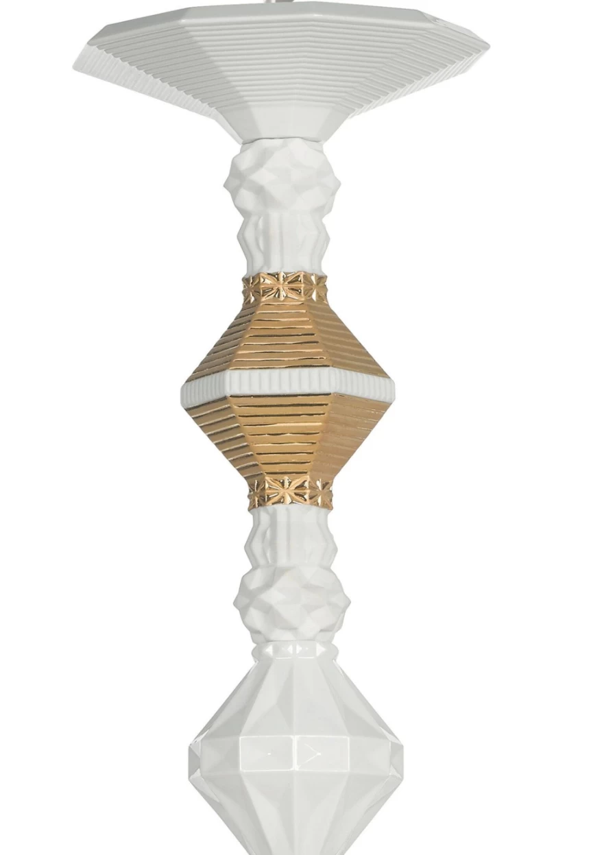 Lladró Belle De Nuit 12-Light Golden Chandelier – Elegant Crystal Ceiling Light Fixture