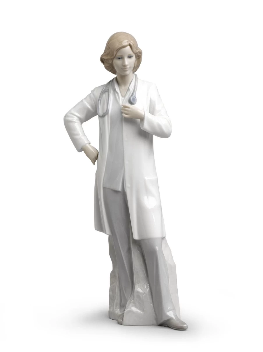 Lladró Porcelain Female Doctor Figurine - Handcrafted Collectible Statue