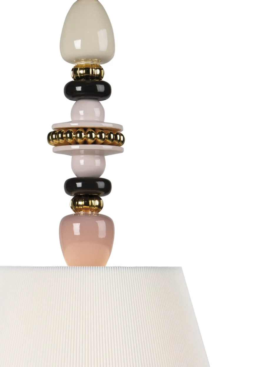 Lladró Firefly Ceiling Lamp in Pink and Gold - Elegant Crystal Lighting for Modern Interiors