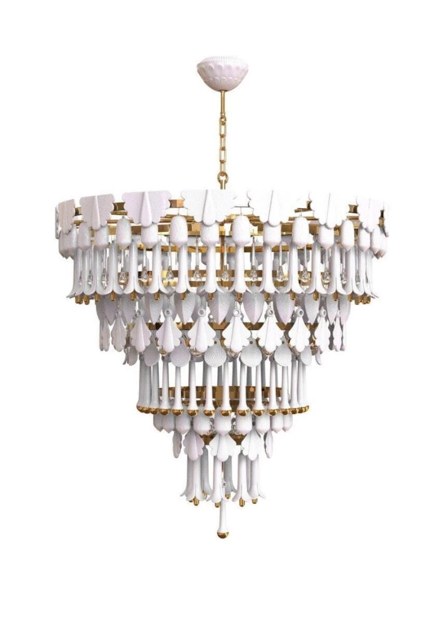 Lladró Seasons Chandelier 100cm Sunrise Design - Elegant Ceiling Light Fixture