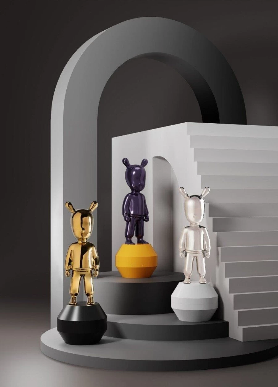 Lladró The Guest Little Purple on Yellow Porcelain Figurine - Small Collectible Model