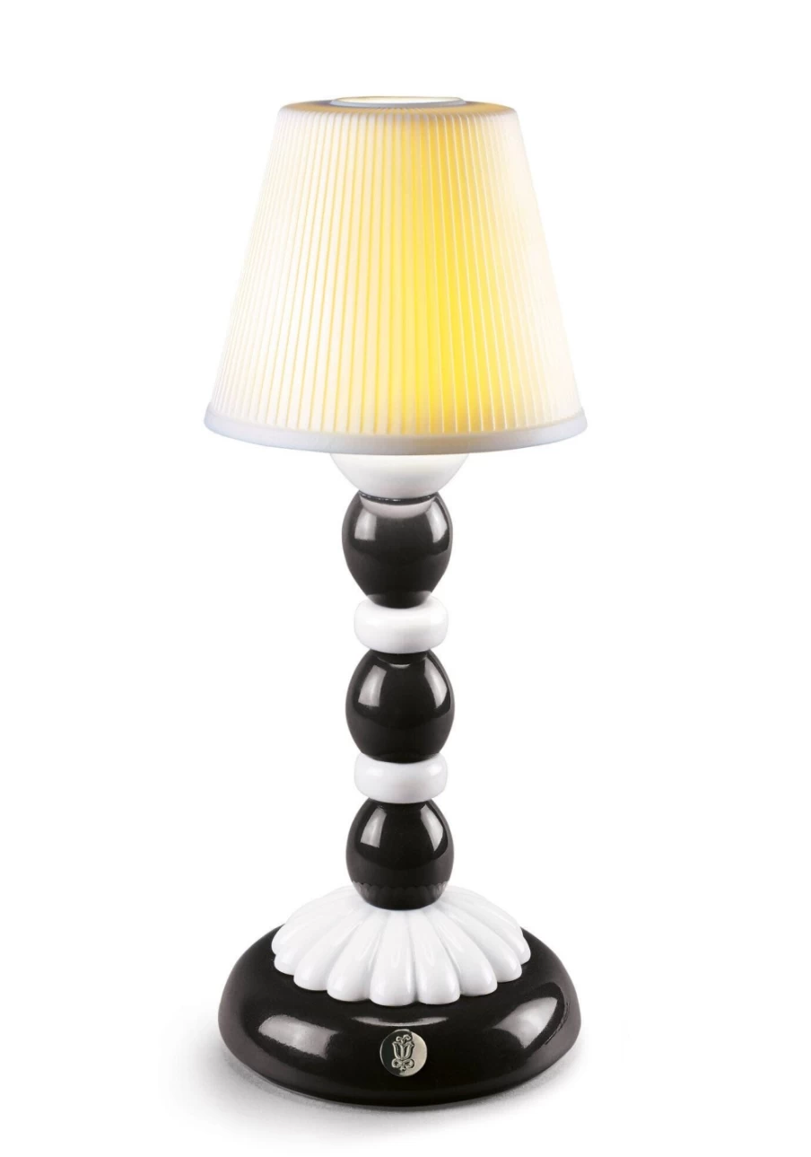 Lladró Palm Firefly Modern Table Lamp in Black and White - Elegant Ceramic Lighting