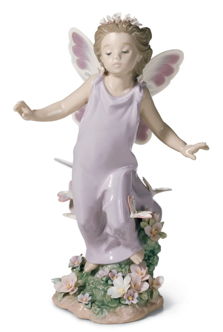 Lladró Butterfly Wings Fairy Figurine - Elegant Porcelain Collectible Statue