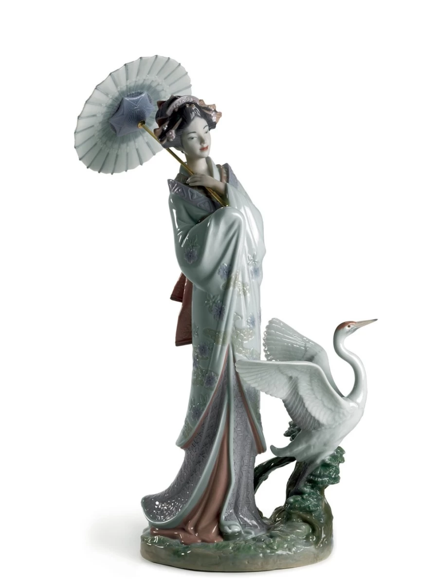 "Lladró Japanese Woman Portrait Porcelain Figurine – Handcrafted Collectible Art Piece"