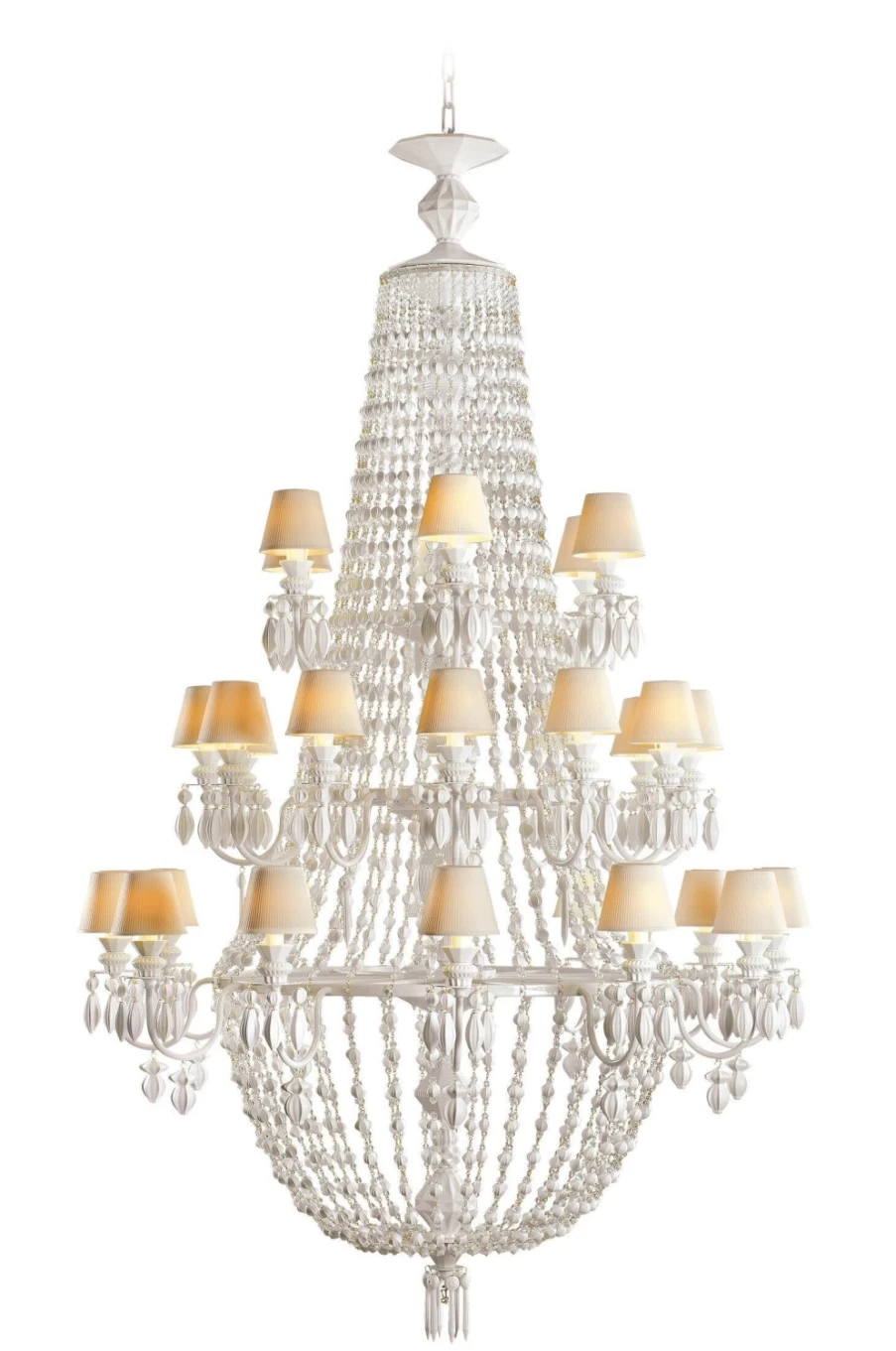 Lladró Winter Palace 30-Light White Chandelier – Elegant Crystal Ceiling Light for Dining Room