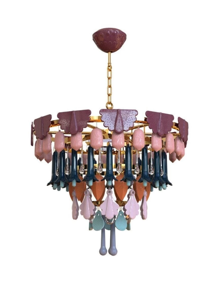Lladró Seasons Fall Chandelier – 70 cm Elegant Ceiling Light for Autumn Decor