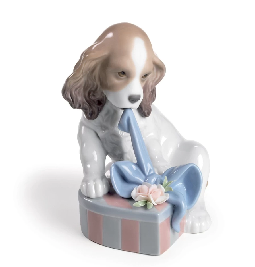 Lladró Can't Wait Dog Figurine - Handcrafted Porcelain Collectible Art Piece