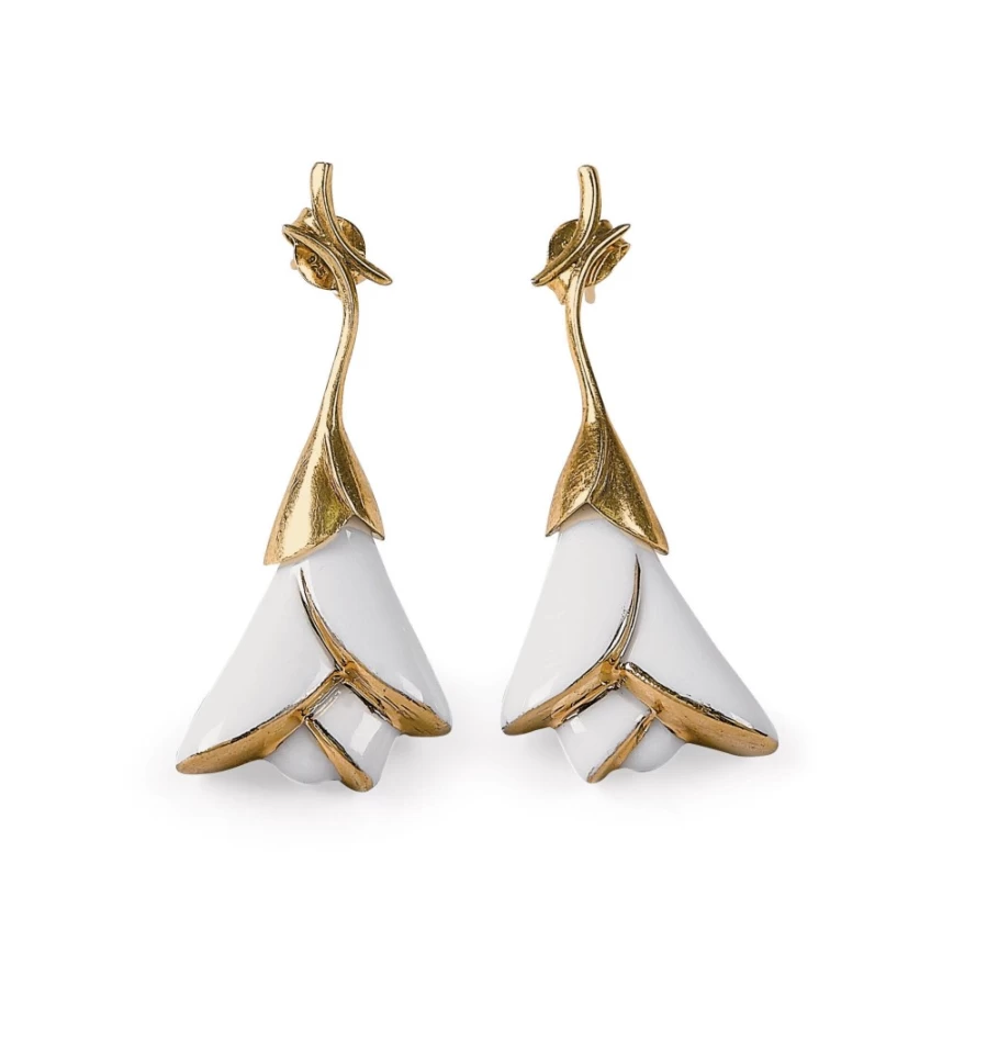 Lladró Heliconia Short Earrings – Elegant Floral Design Dangle Earrings