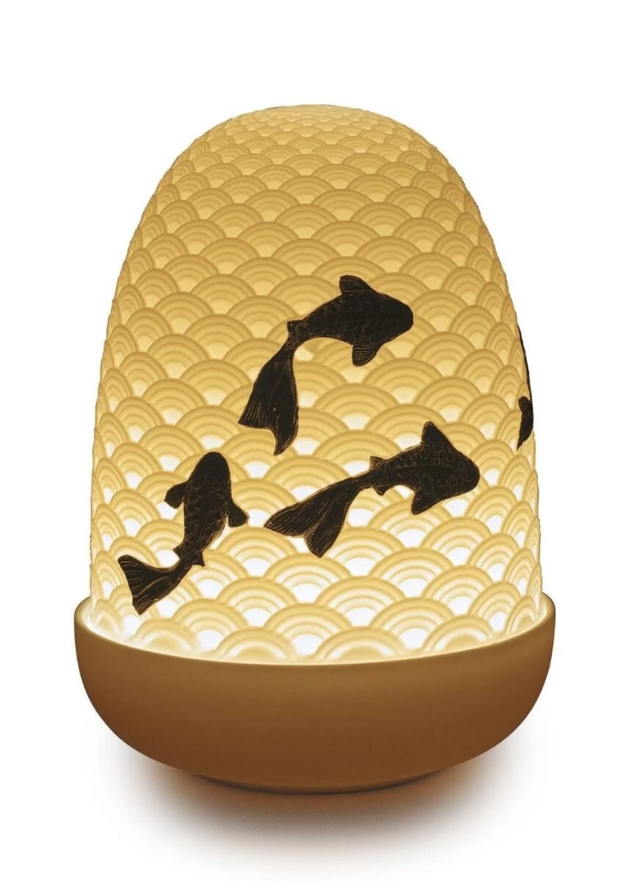 Lladró Koi Fish Crystal Dome Table Lamp – Handcrafted Decorative Lighting