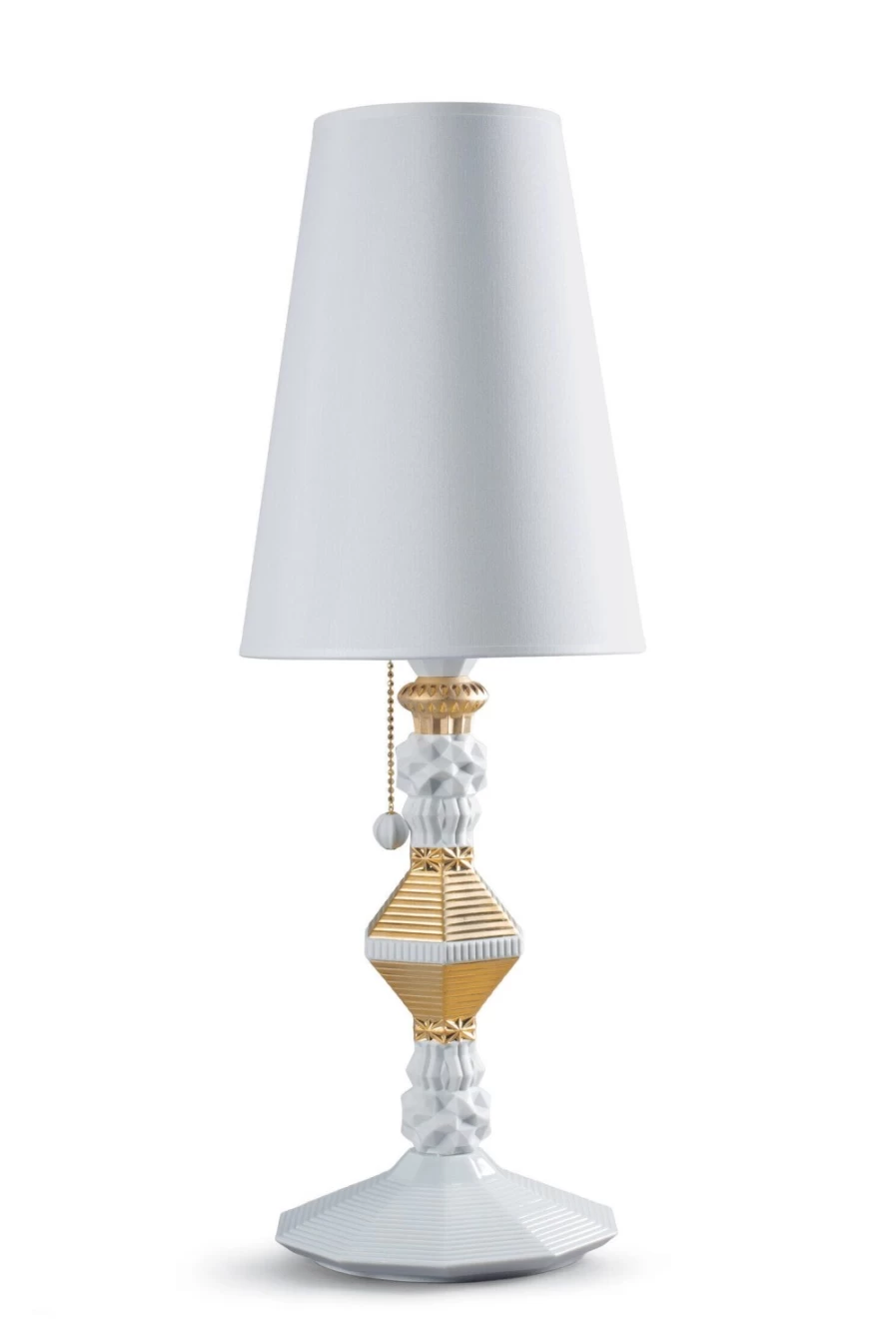 Lladró Belle De Nuit Golden Table Lamp - Elegant Night Light for Home Decor