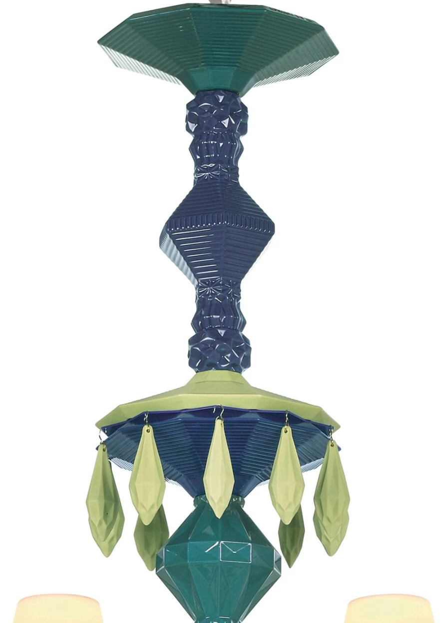 Lladró Belle De Nuit 40-Light Chandelier in Green | Elegant Crystal Ceiling Light Fixture