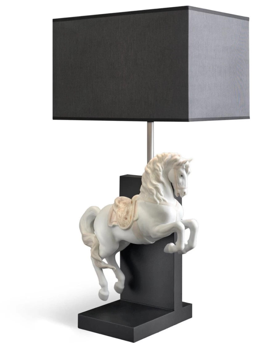 Lladró Horse On Courbette Table Lamp – Elegant Equestrian Decor for Home & Office