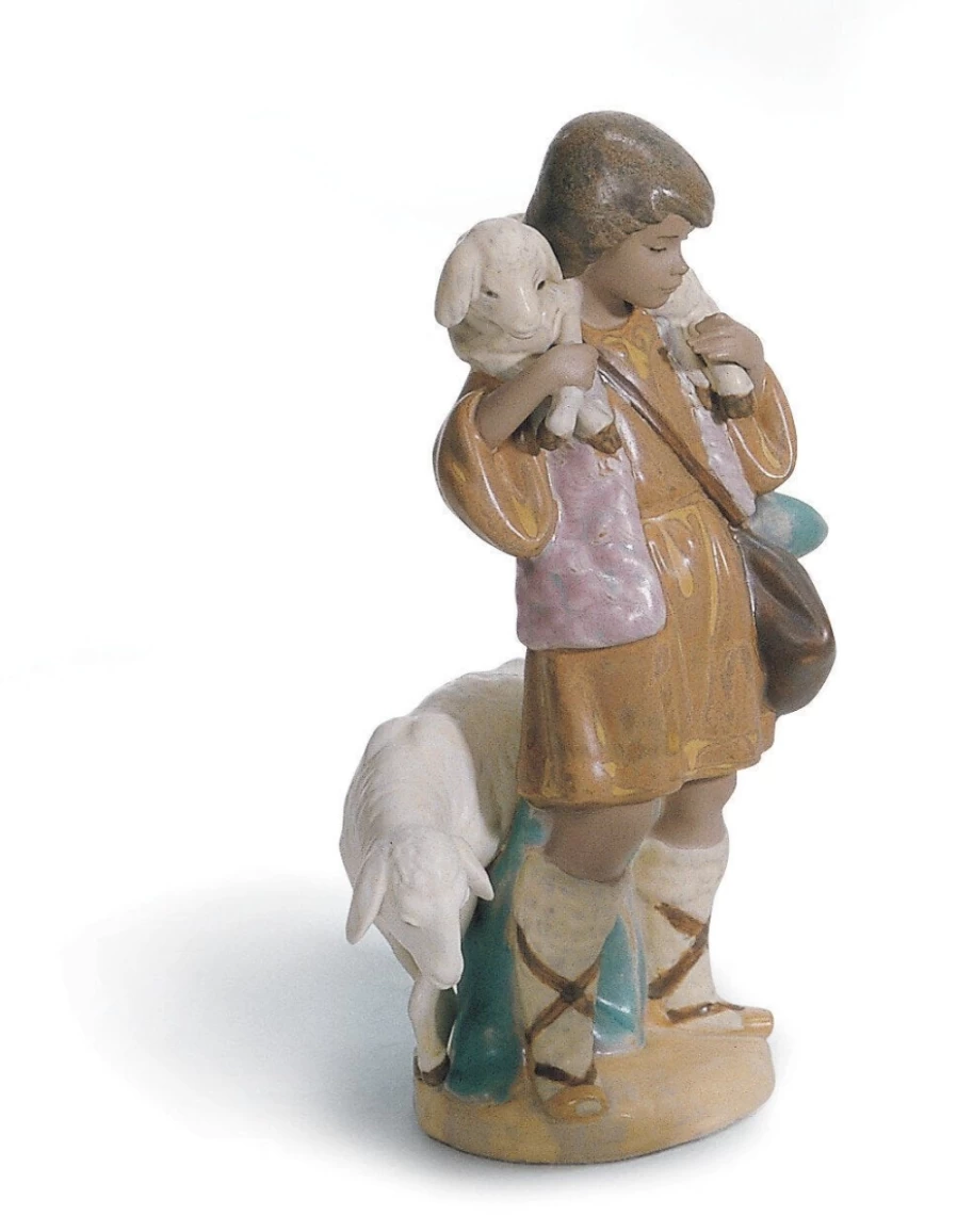 Lladró Shepherd Boy Nativity Figurine – Handcrafted Gres Porcelain Christmas Decor