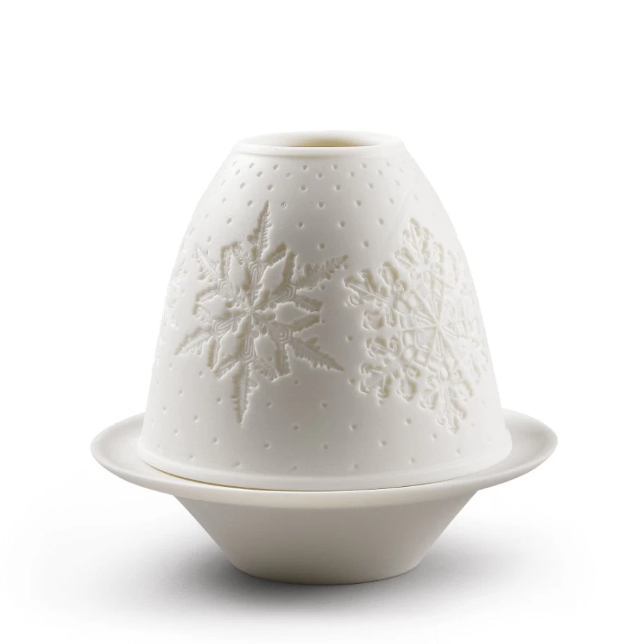 Lladró Snowflakes Lithophane Night Light - Handcrafted Porcelain Art