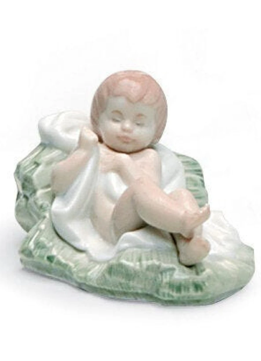 Lladró Baby Jesus Nativity Figurine - Handcrafted Porcelain Christmas Creche Statue