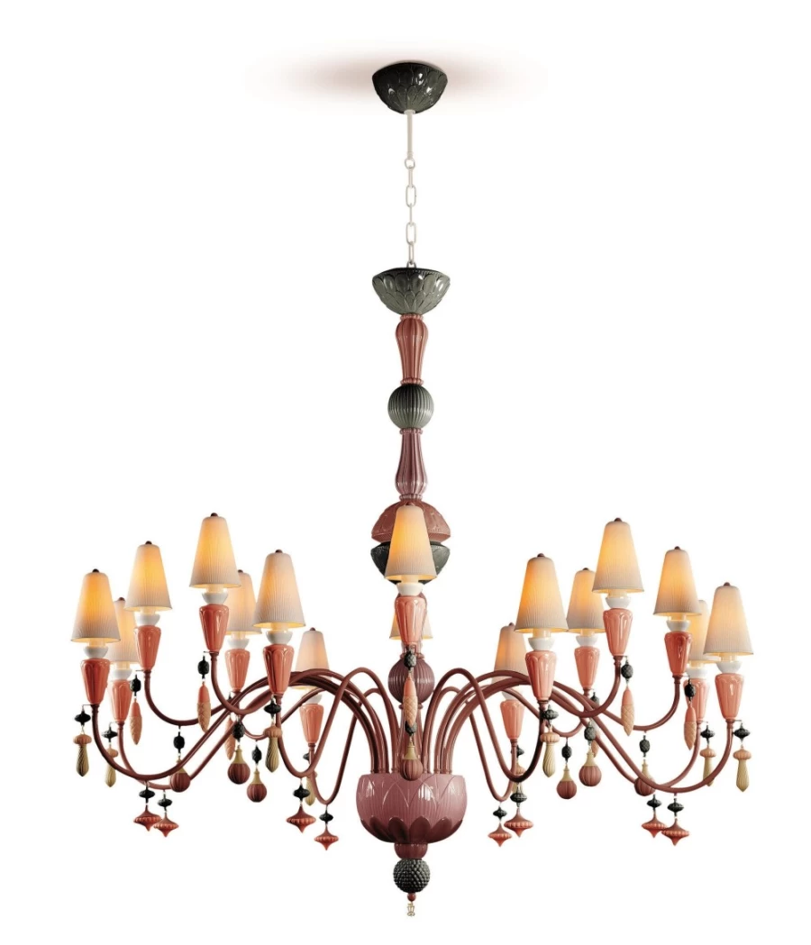 Lladró Red Coral 16-Light Flat Chandelier – Ivy And Seed Large Model