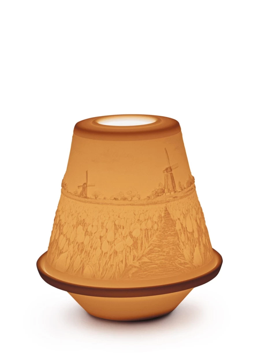 "Lladró Tulips In Spring Lithophane Night Light - Handcrafted Porcelain Art"