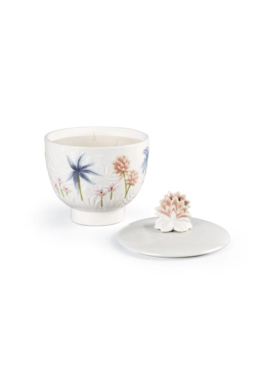 Lladró Paradise Candle - Medium Size, Gardens Of Valencia Fragrance, Luxury Home Scented Candle