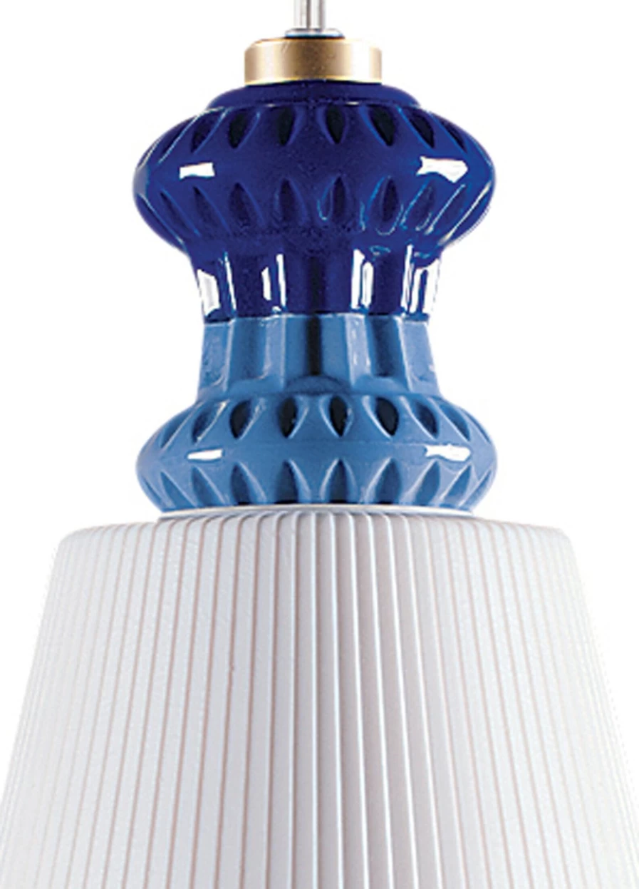 Lladró Belle De Nuit Blue Lithophane Ceiling Lamp | Elegant Handcrafted Lighting