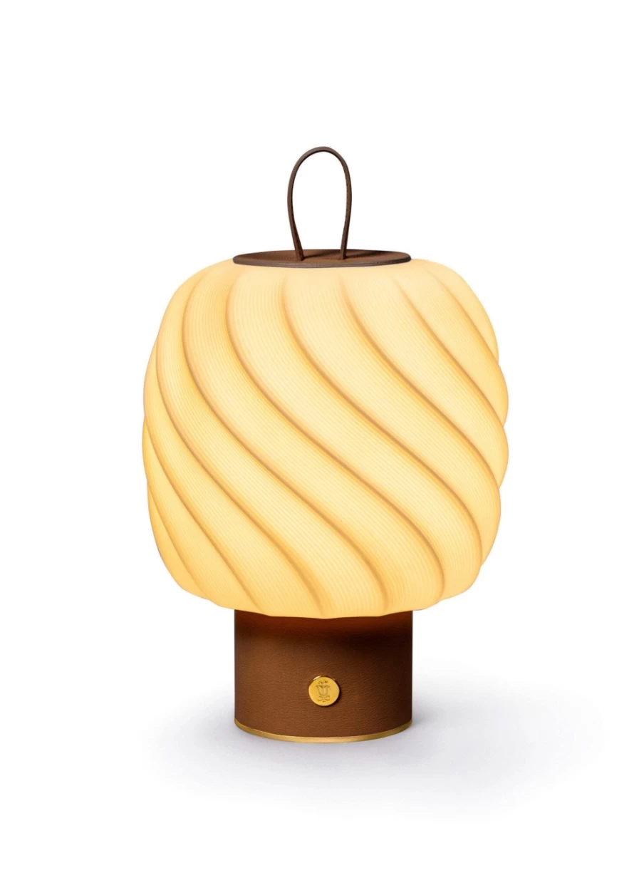 Lladró Leather Ice Cream Portable Medium Lamp – Handcrafted Decorative Lighting