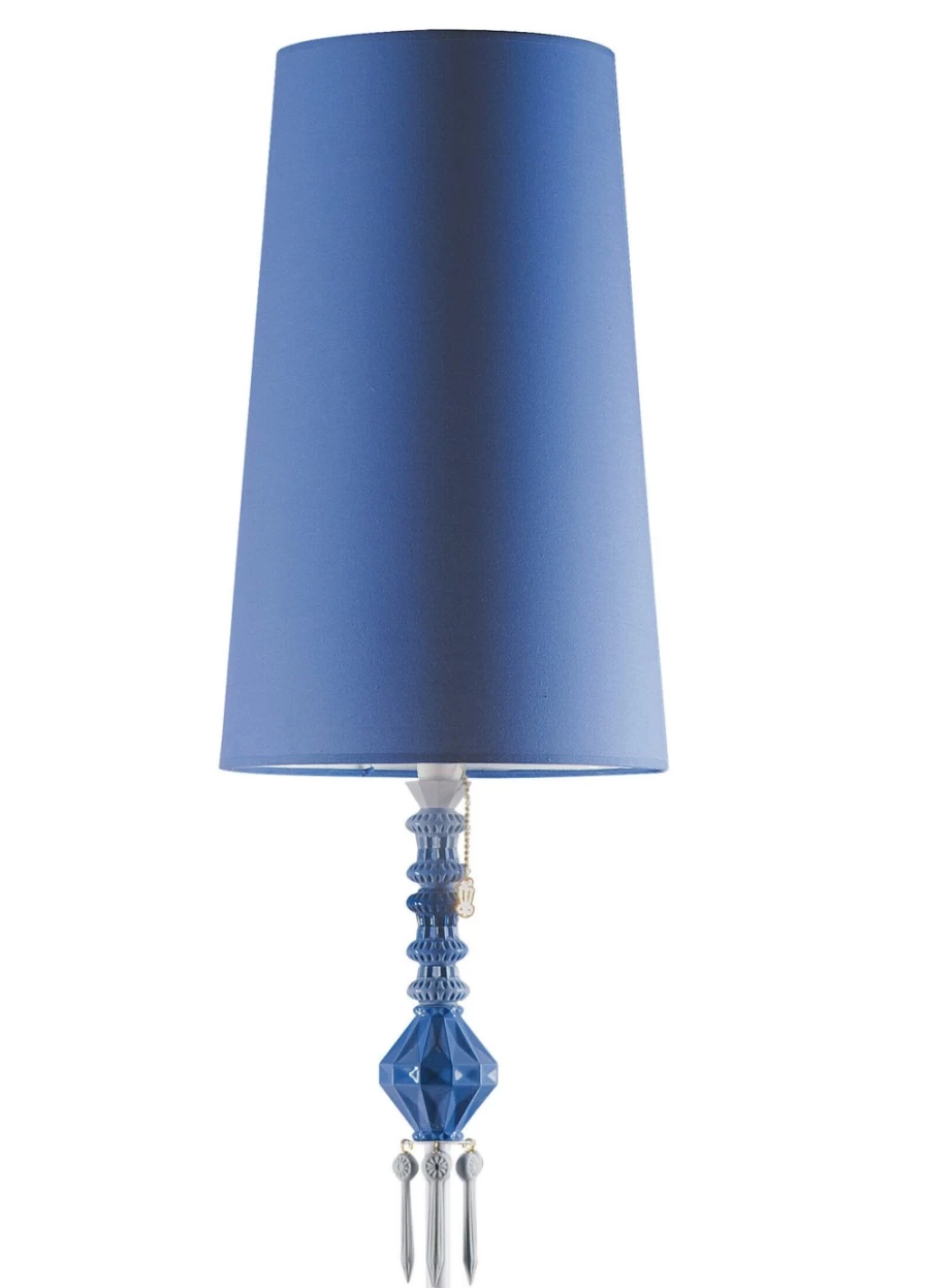 Lladró Belle De Nuit Blue Floor Lamp I - Elegant Handcrafted Porcelain Lighting for Home Decor