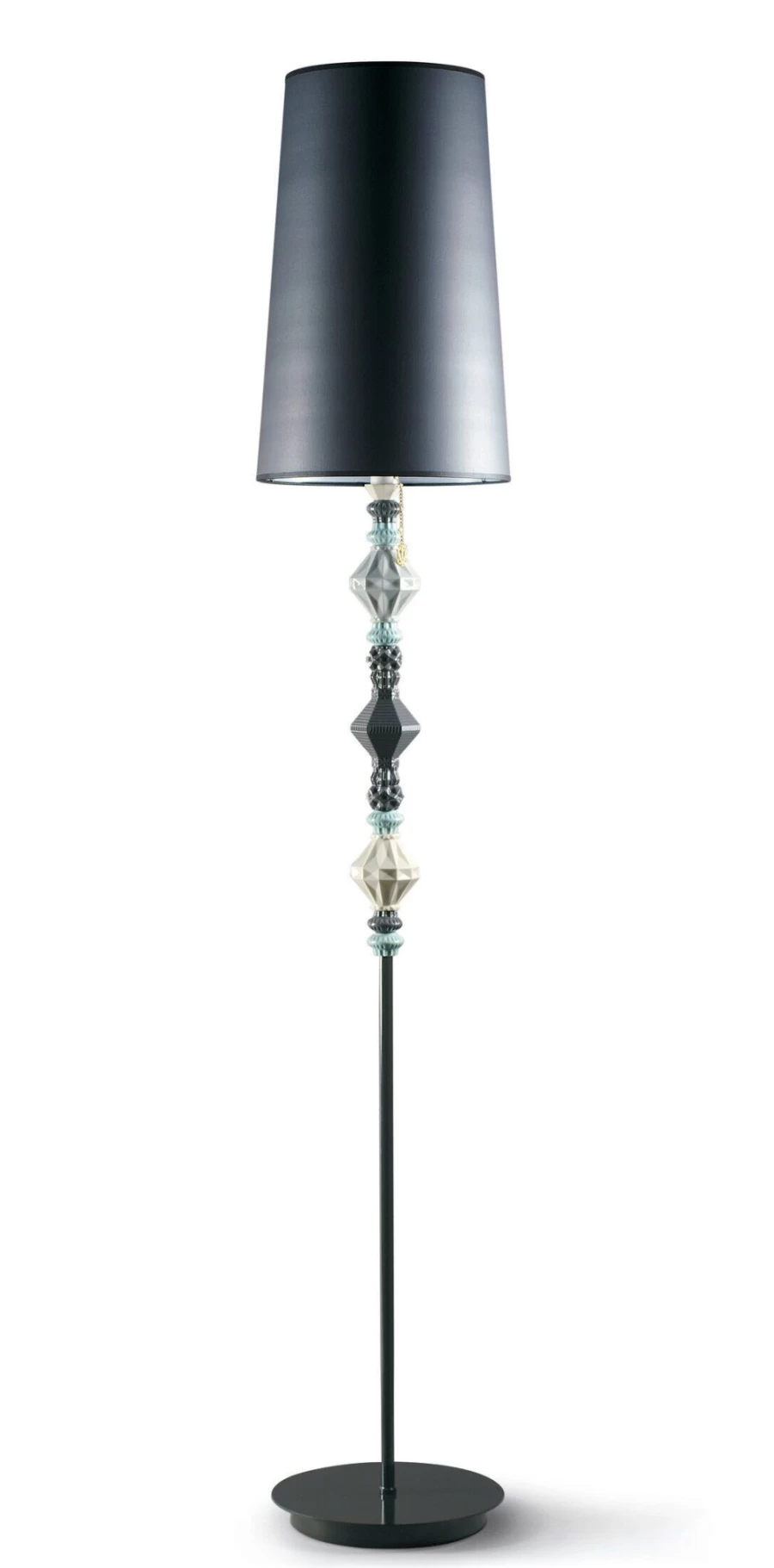 Lladró Belle De Nuit II Black Floor Lamp | Elegant Modern Lighting for Home Decor