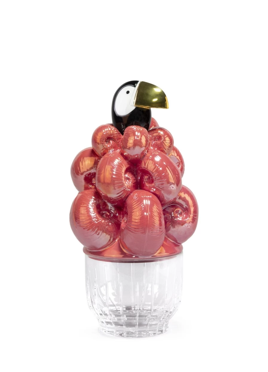 Lladró Golden Toucan Shaped Ice Bucket - Elegant Glossy Finish