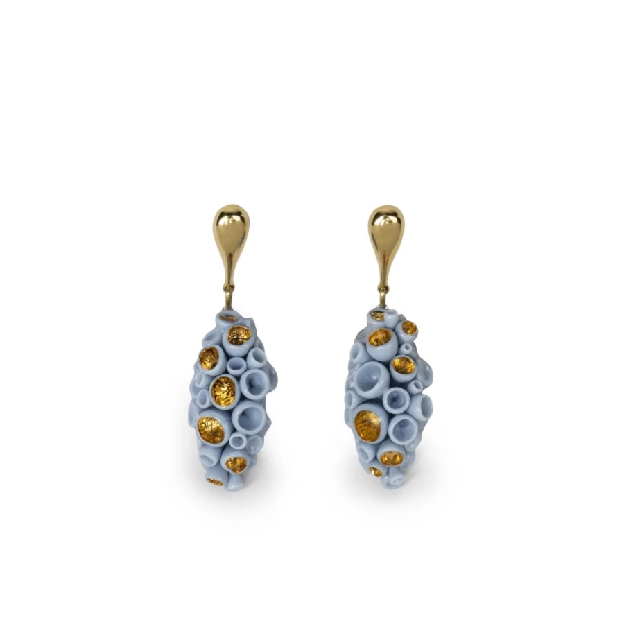 Lladró Coral Blue Reef Long Drop Earrings – Elegant Handcrafted Jewelry