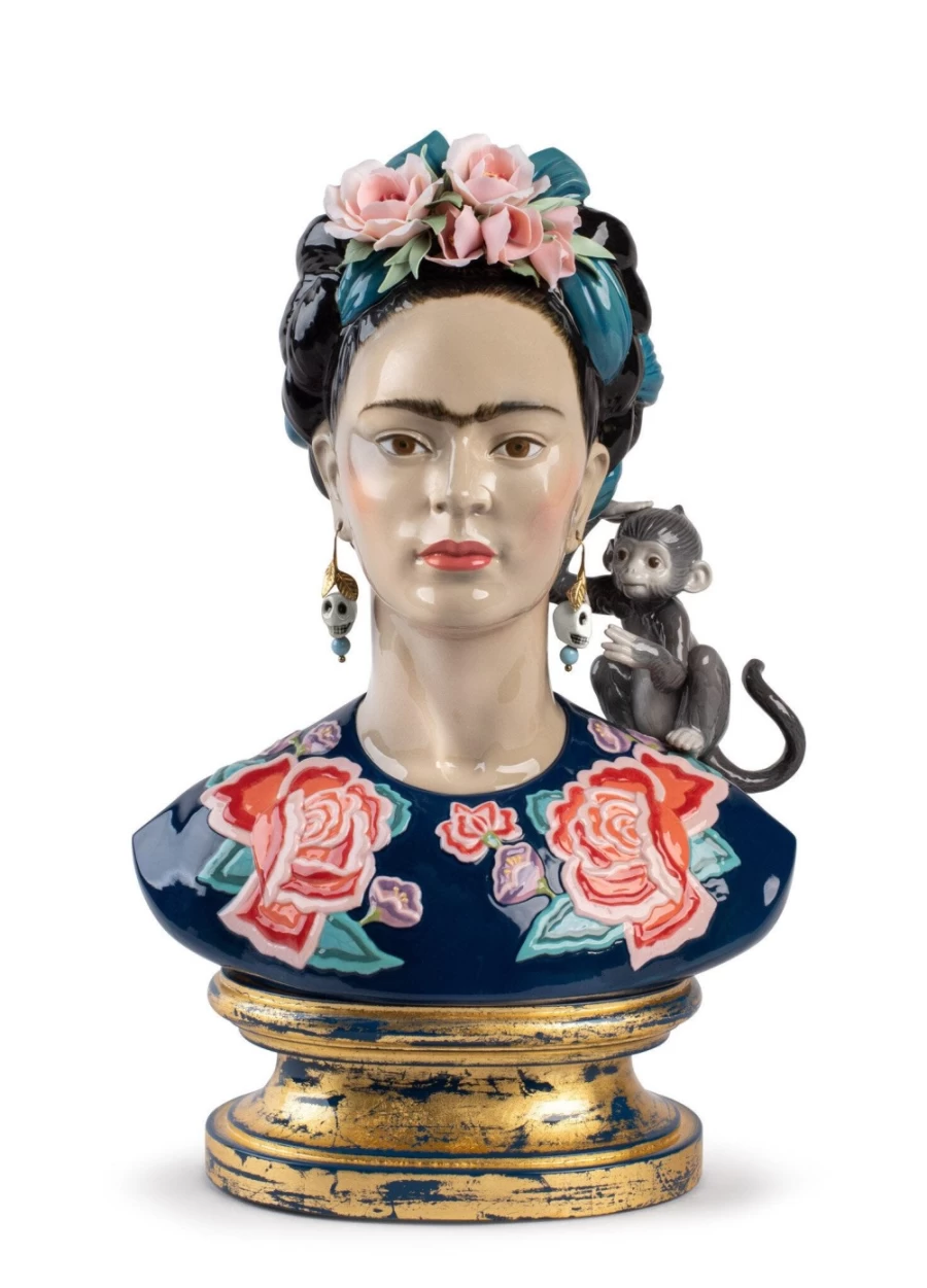 Lladró Limited Edition Frida Kahlo Blue Porcelain Figurine – Collectible Art Statue