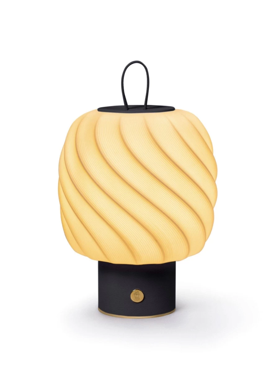 Lladró Black Medium Portable Ice Cream Lamp – Elegant Decorative Lighting