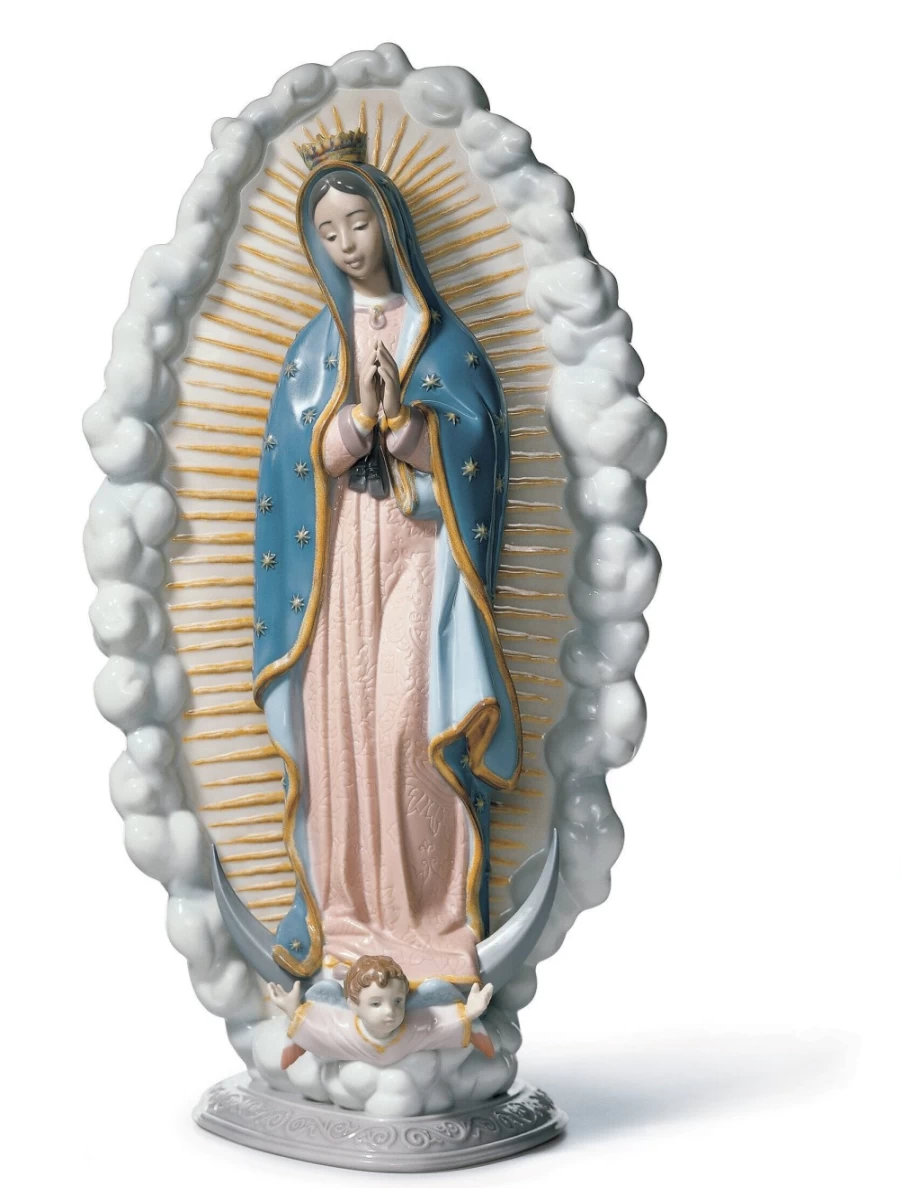 Lladró Our Lady Of Guadalupe Porcelain Figurine - Handcrafted Religious Collectible