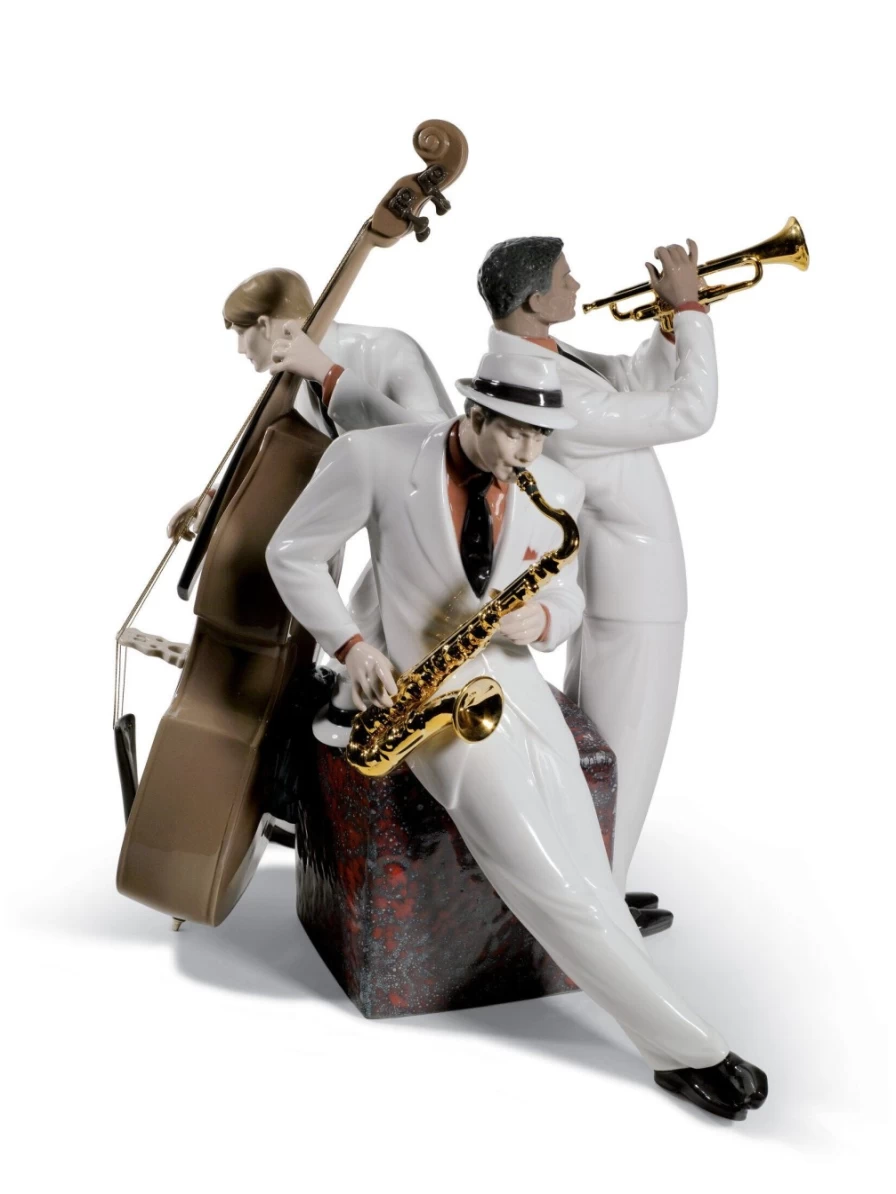 "Lladró Limited Edition Jazz Trio Figurine – Collectible Porcelain Sculpture"