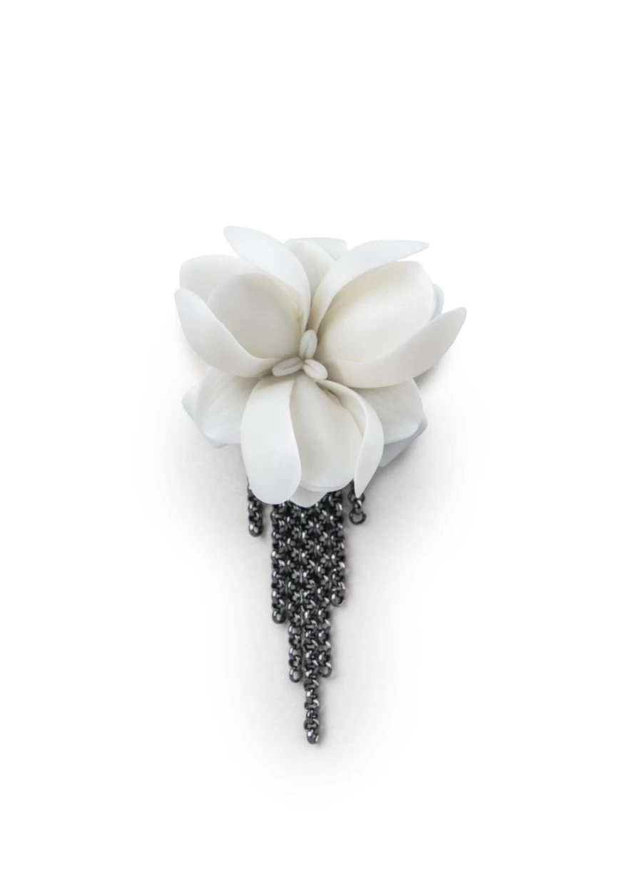 Lladró Orchid Flower Brooch – Handcrafted Porcelain Jewelry Pin for Women