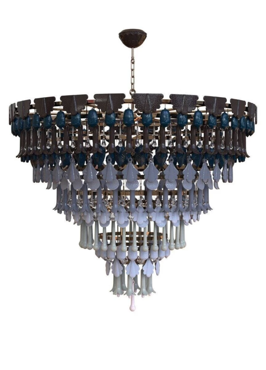 Lladró Winter Seasons Chandelier – 140 cm Elegant Crystal Ceiling Light Fixture