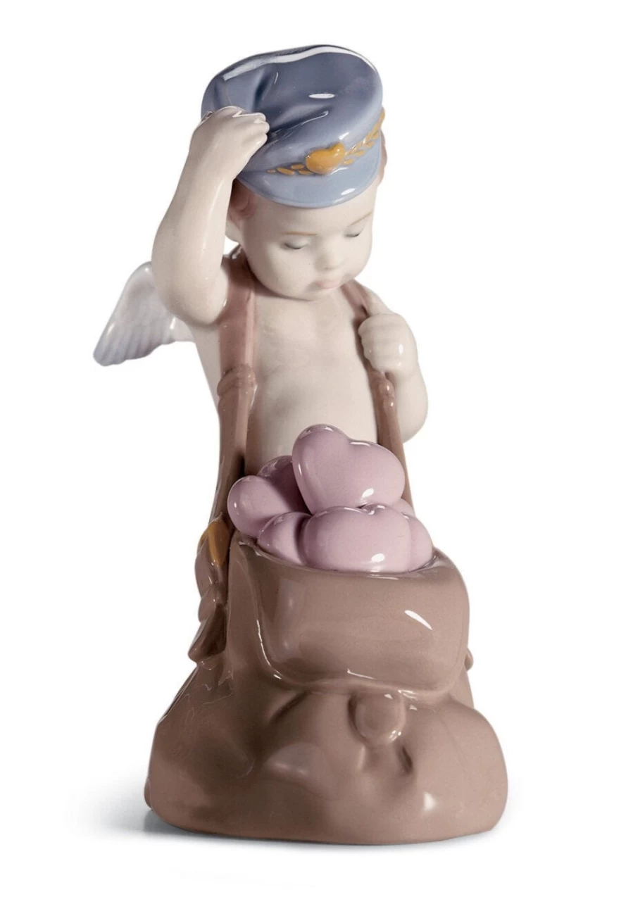 Lladró Porcelain Cupid Love Letters Figurine - Romantic Collectible Statue