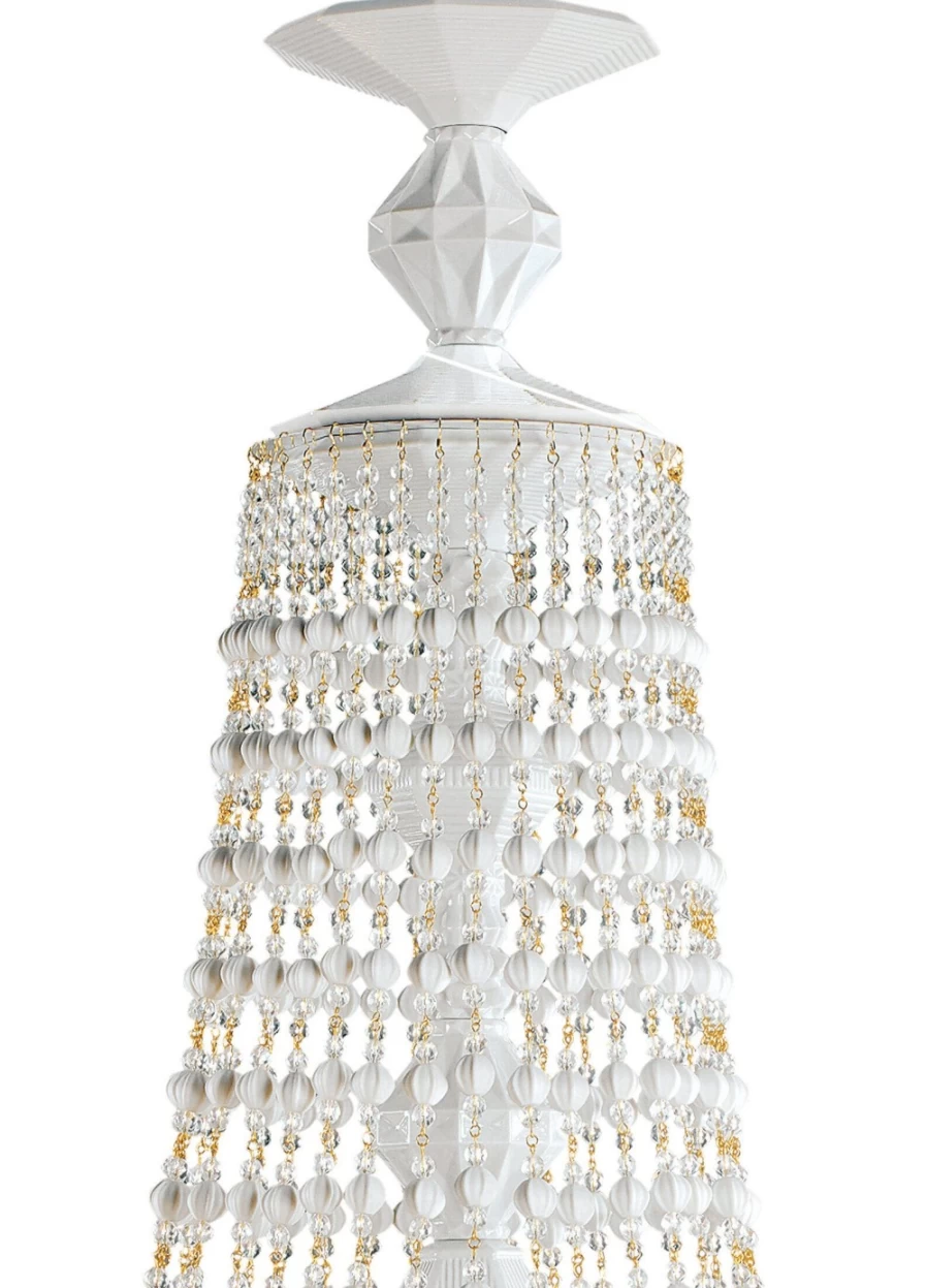 Lladró Winter Palace 12-Light White Chandelier – Elegant Crystal Ceiling Light for Dining Room