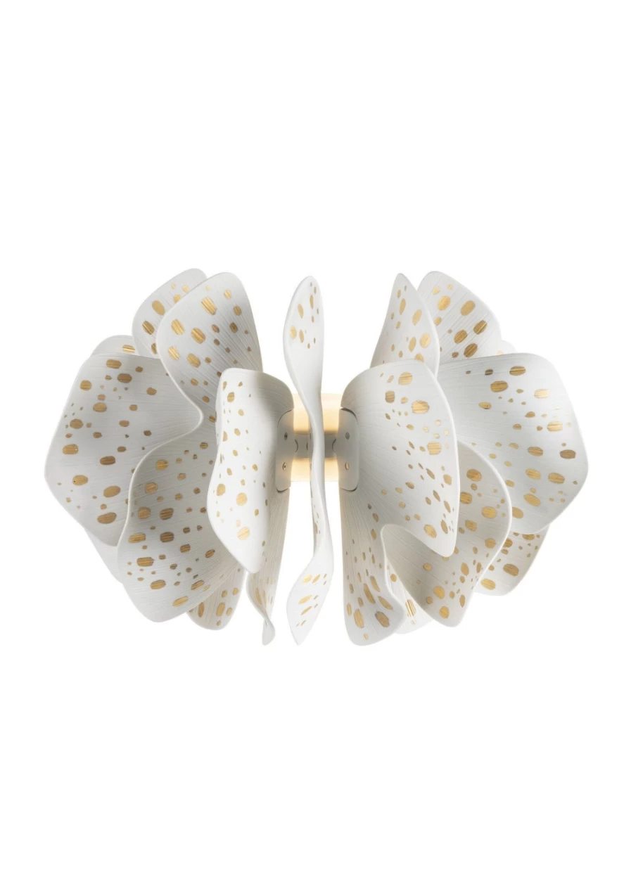 Lladró Nightbloom White & Gold Wall Sconce – Elegant Floral Lighting for US Homes