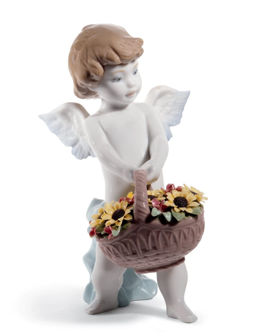 Lladró 60th Anniversary Heaven's Harvest Angel Figurine - Collectible Porcelain Sculpture