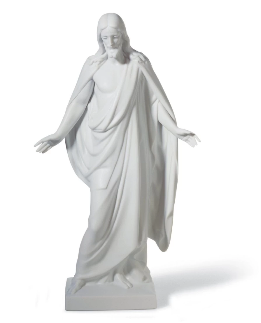 "Lladró Porcelain Christ Figurine - Left Handed Collectible Religious Statue"