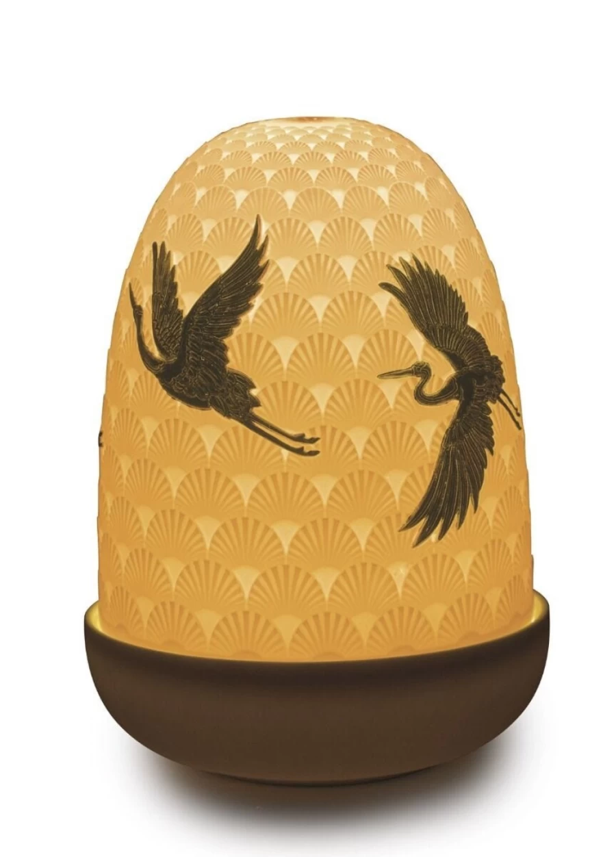 Lladró Dome Table Lamp - Elegant Crane Design Ceramic Light for Home Decor